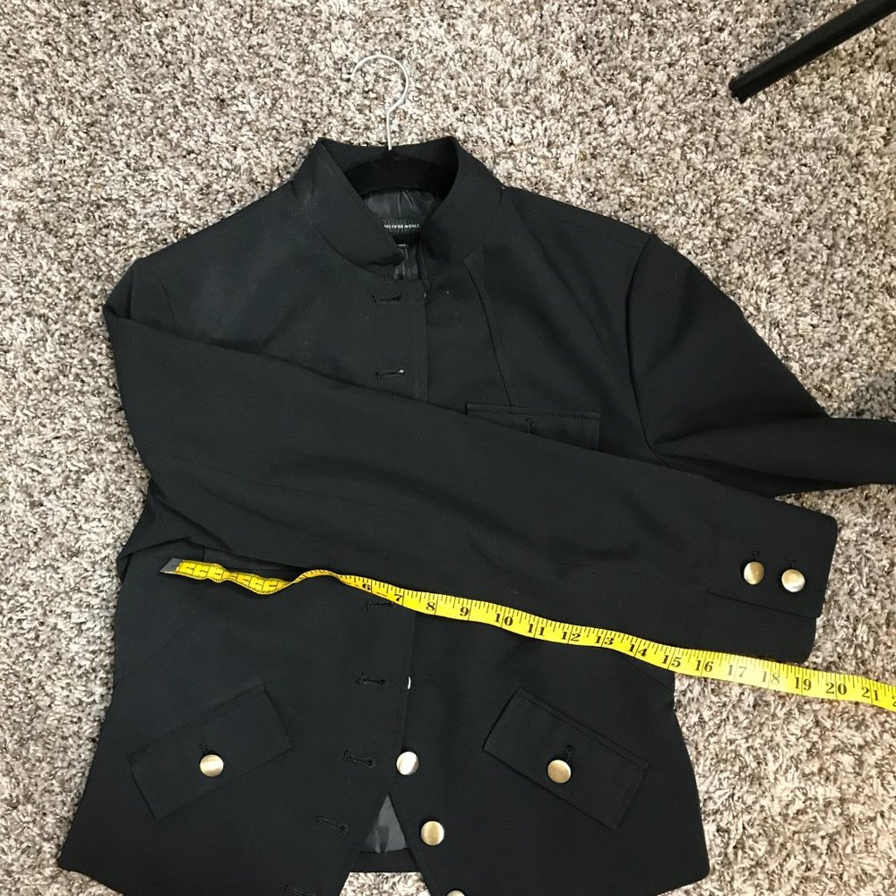 Saks Fifth Avenue Black Label Black Military Style Button Down Blazer Jacket - Picture 10 of 10